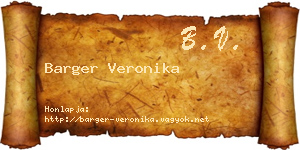 Barger Veronika névjegykártya